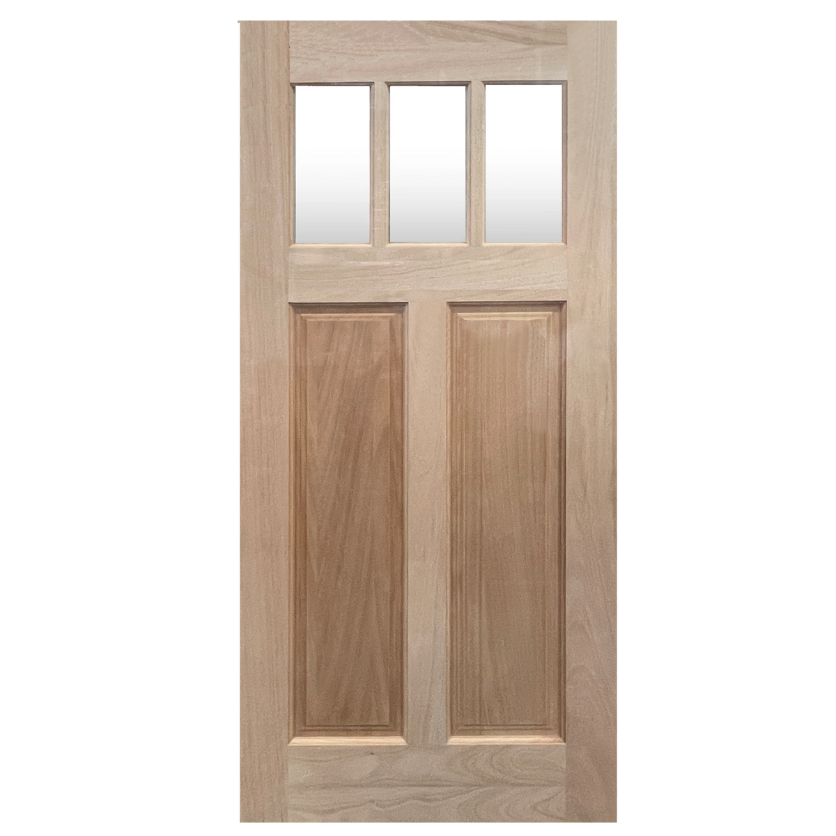 Craftsman Unfinished Mahogany 3lite Insulated Glass Door Slab