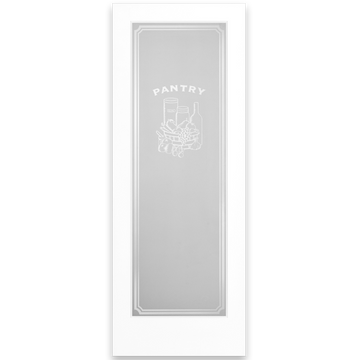 Pantry Graphic Frosted Glass Solid Core Wood Craftsman Interior Door Slab from Pacific Pride