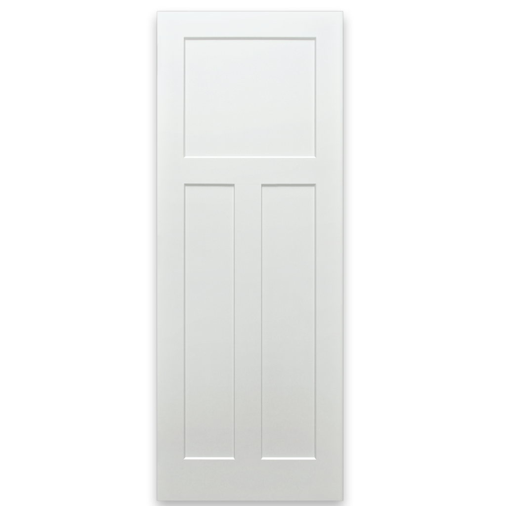 Shaker 3-Panel Primed White Pine Wood Interior Door Slab from Pacific Pride