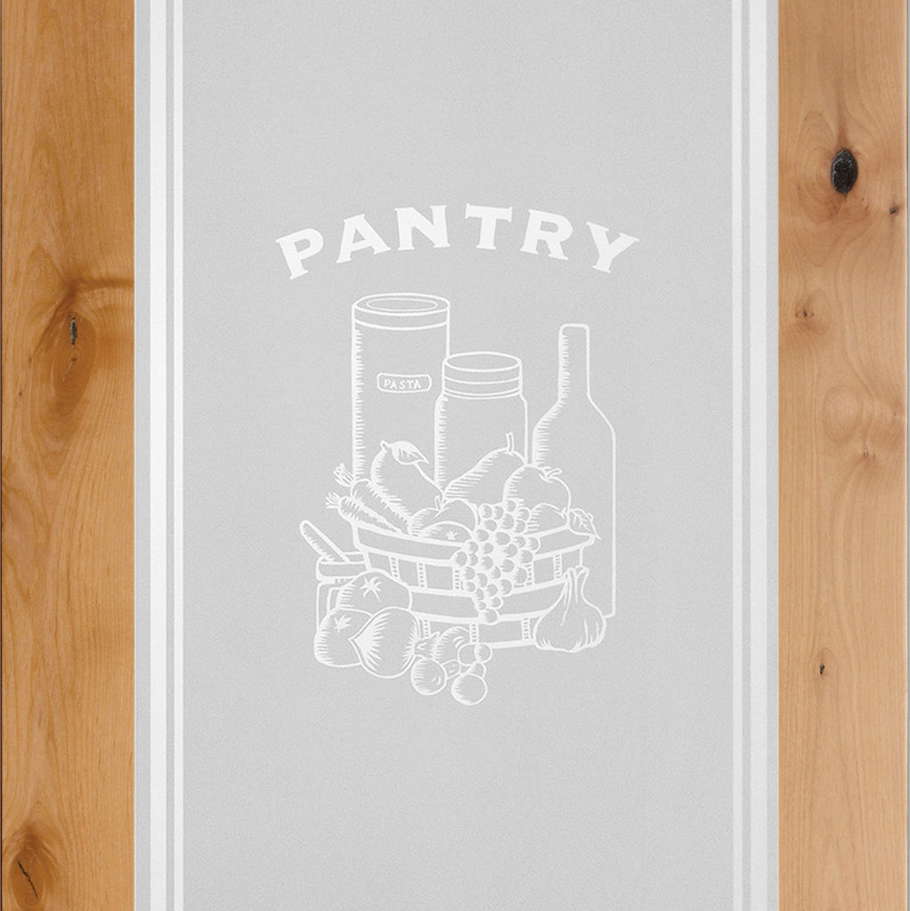 Pantry Graphic Frosted Glass Unfinished American Knotty Alder Wood Craftsman Interior Door Slab from Pacific Pride