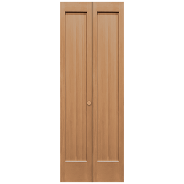 Pair of Unfinished 1-Panel Vertical Grain Fir Wood Interior Bifold Closet Doors from Pacific Pride