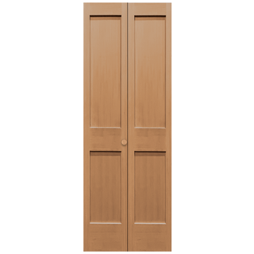 Pair of Unfinished 2-Panel Vertical Grain Fir Wood Interior Bifold Closet Doors from Pacific Pride