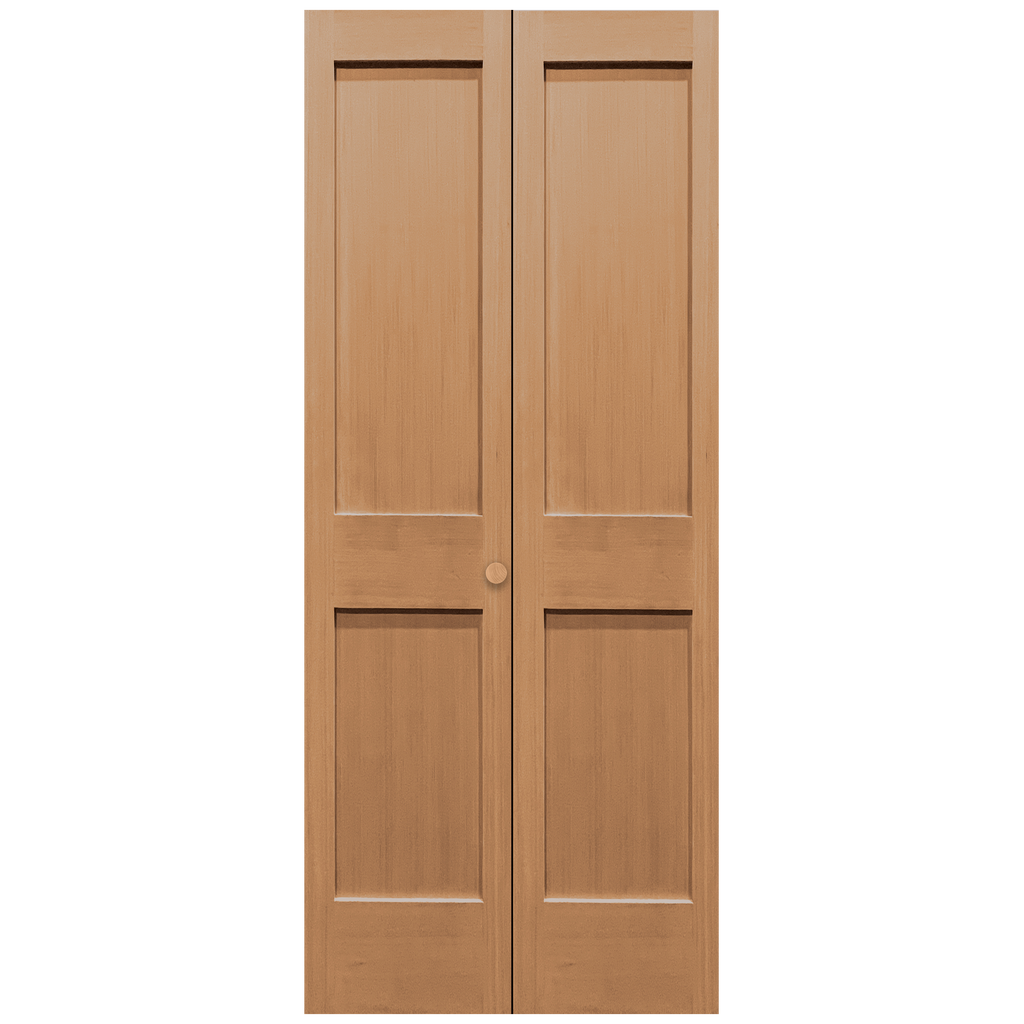Pair of Unfinished 2-Panel Vertical Grain Fir Wood Interior Bifold Closet Doors from Pacific Pride
