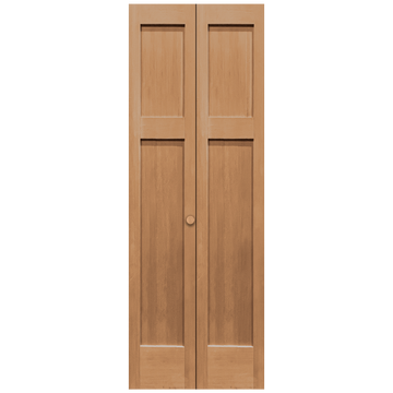 Pair of Unfinished 2-Panel Vertical Grain Fir Wood Interior Bifold Closet Doors from Pacific Pride