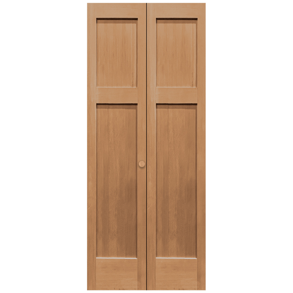 Pair of Unfinished 2-Panel Vertical Grain Fir Wood Interior Bifold Closet Doors from Pacific Pride