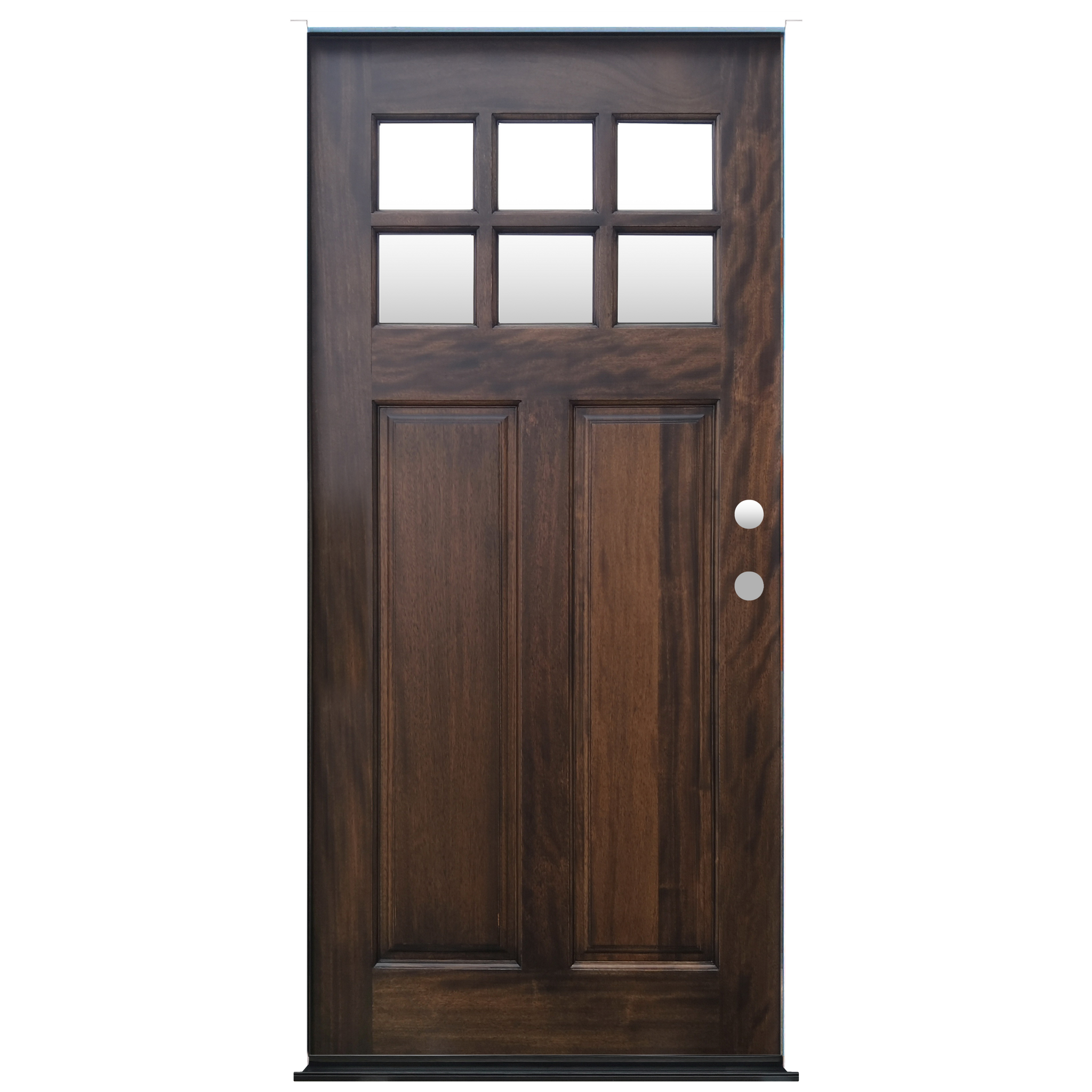 Craftsman Espresso Stained Mahogany Exterior Door | 6-Lite Glass