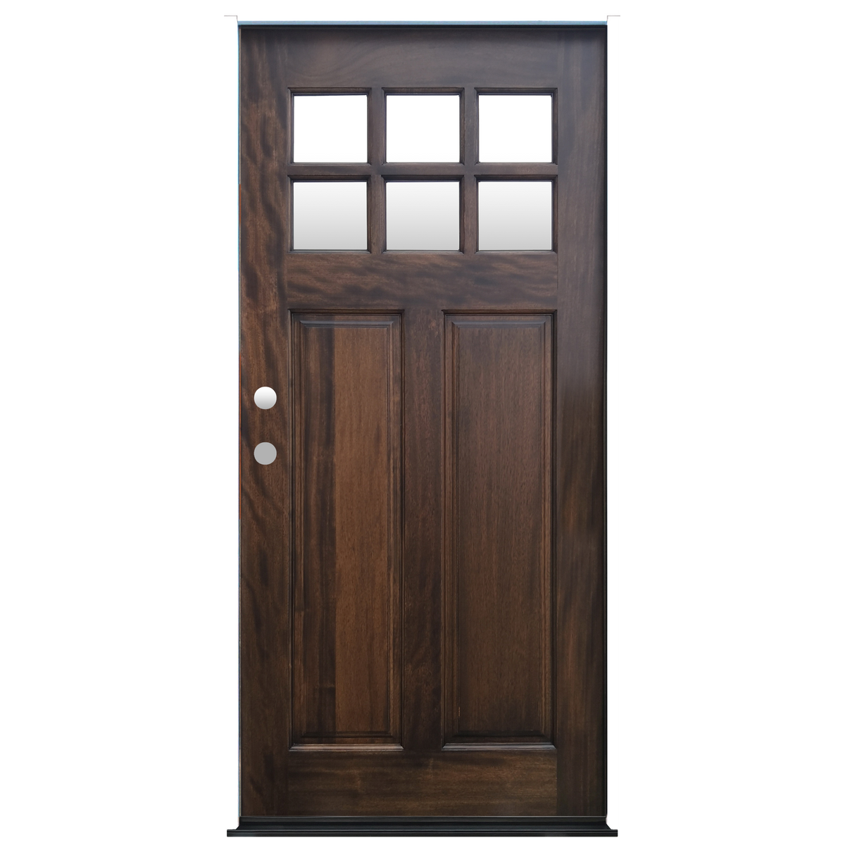 Craftsman Espresso Stained Mahogany Exterior Door 6Lite Glass Entry