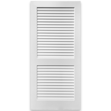 Plantation Louver 2-panel  Primed White Pine Wood Interior Door Slab from Pacific Pride