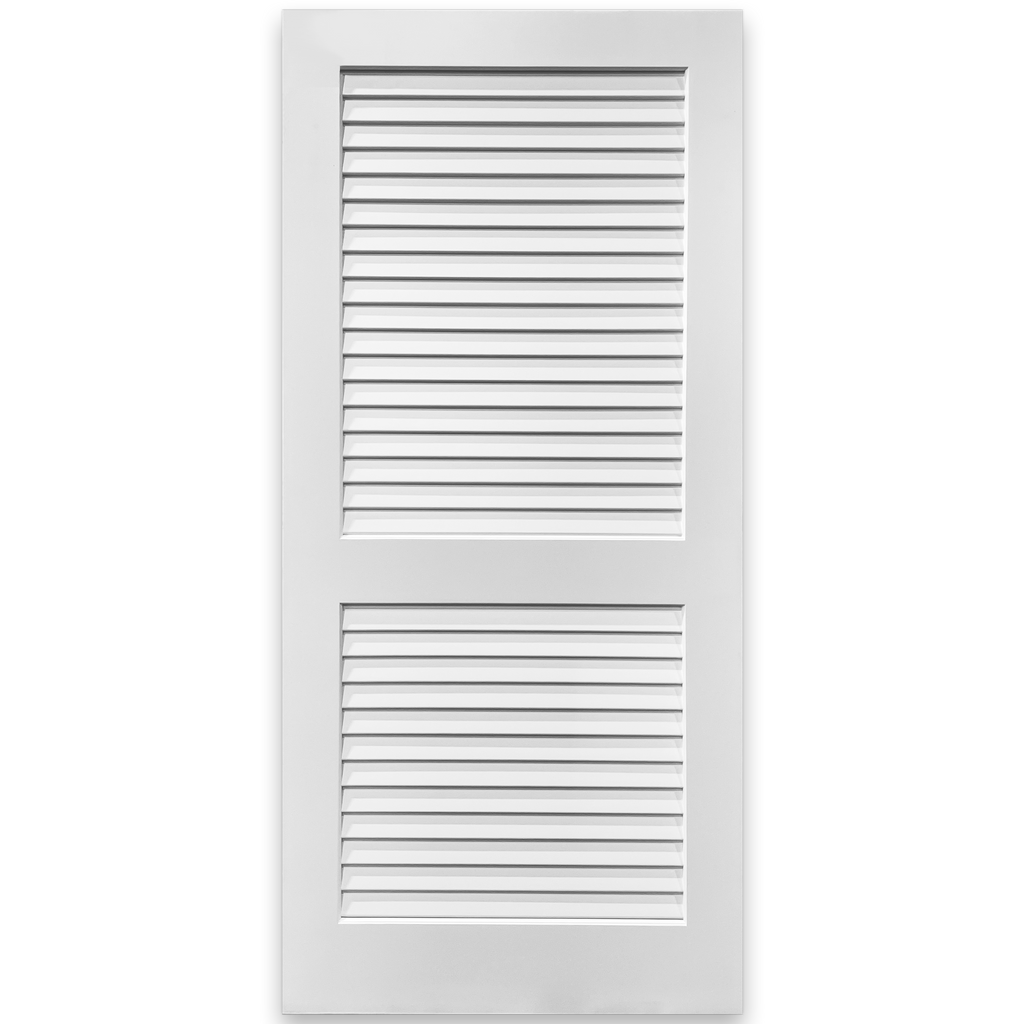 Plantation Louver 2-panel  Primed White Pine Wood Interior Door Slab from Pacific Pride