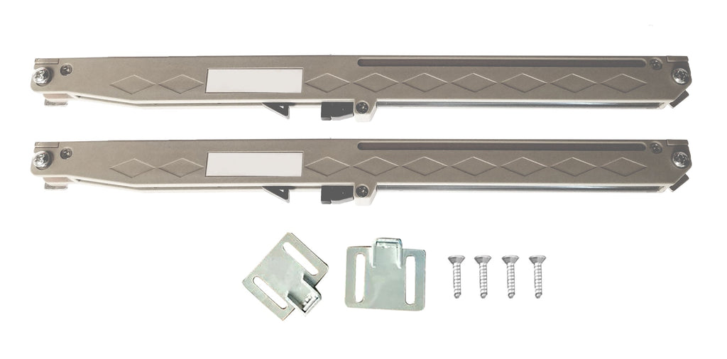 Satin nickel soft closer kits prevent injuries when opening and closing sliding doors and protect the doors from the damage caused by slamming.