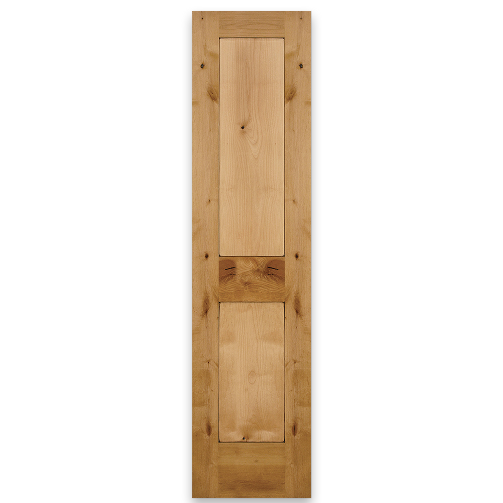 Rustic Unfinished 2-Panel American Knotty Alder Wood Door Slab from Pacific Pride