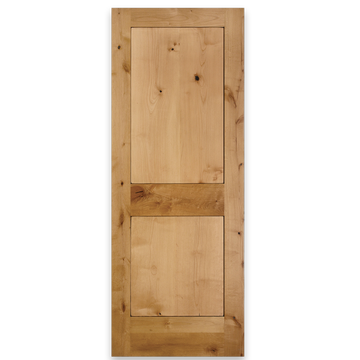 Rustic Unfinished 2-Panel American Knotty Alder Wood Door Slab from Pacific Pride