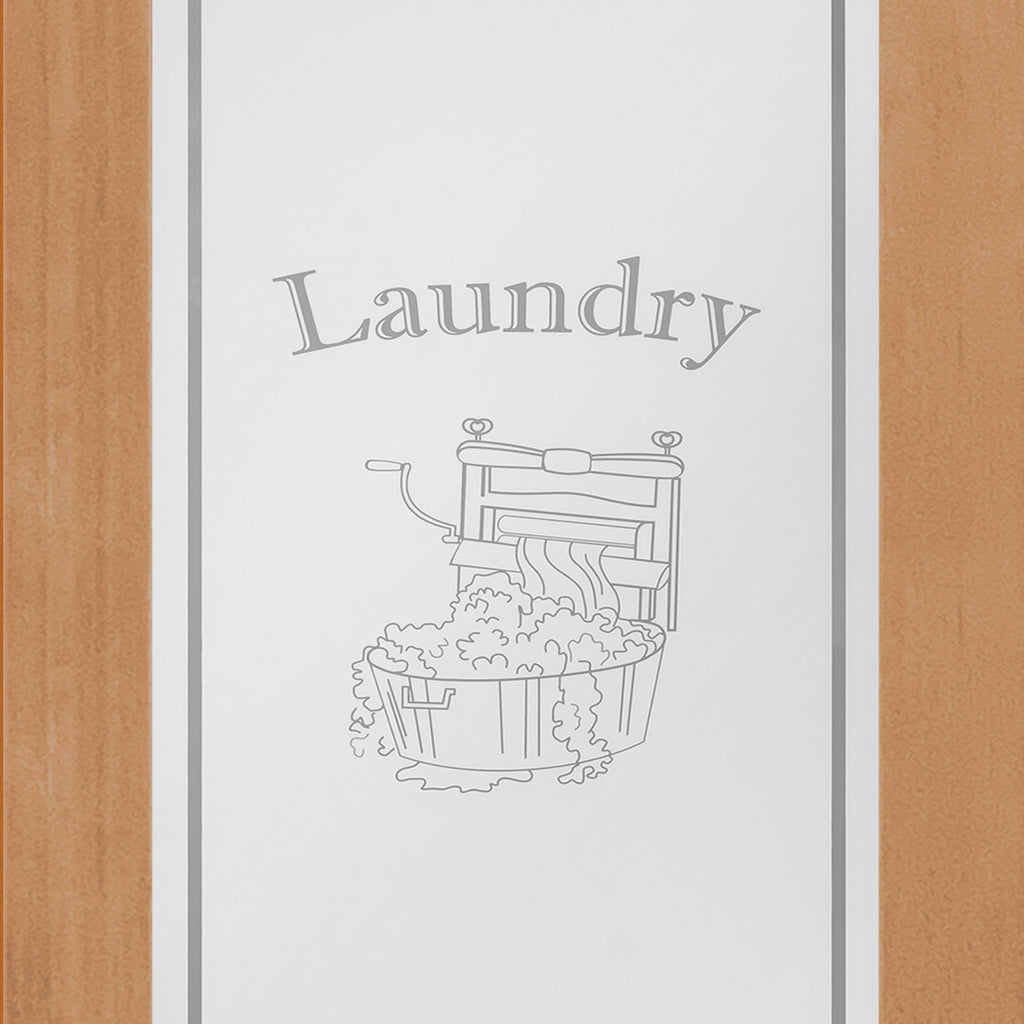 Laundry Graphic Frosted Glass Unfinished Vertical Grain Fir Wood Craftsman Interior Door Slab from Pacific Pride