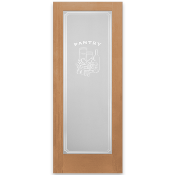 Pantry Graphic Frosted Glass Unfinished Vertical Grain Fir Wood Craftsman Interior Door Slab from Pacific Pride