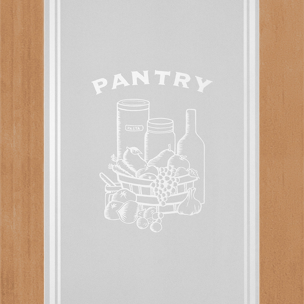 Pantry Graphic Frosted Glass Unfinished Vertical Grain Fir Wood Craftsman Interior Door Slab from Pacific Pride