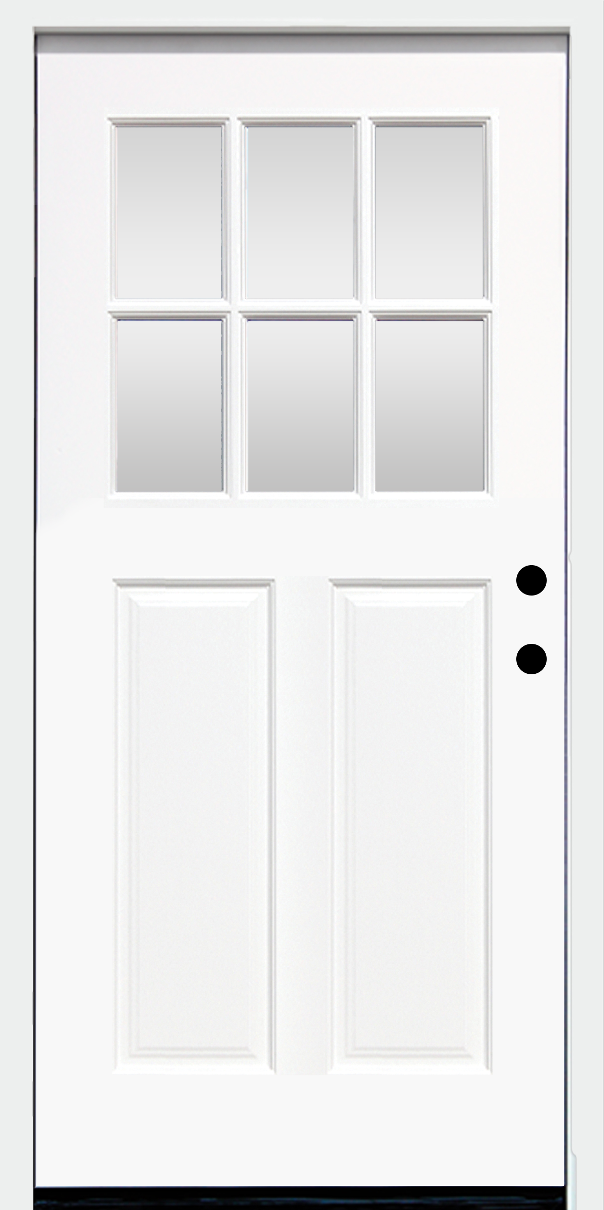 Cottage, 6-Lite Insulated Glass, 2-Panel, White Mahogany, Prehung