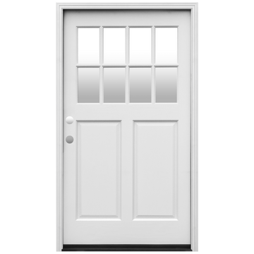 Cottage Widebody Painted Wood Exterior Door 42" x 80" 8-Lite insulated glass 2-Panel Prehung Entry Door