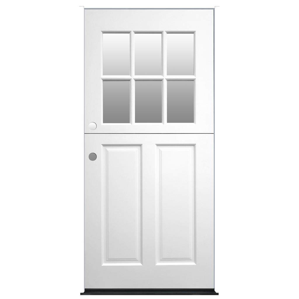 Dutch 36" x 80" 6-Lite Insulated Glass Prefinished White Mahogany Wood Prehung Entry Door