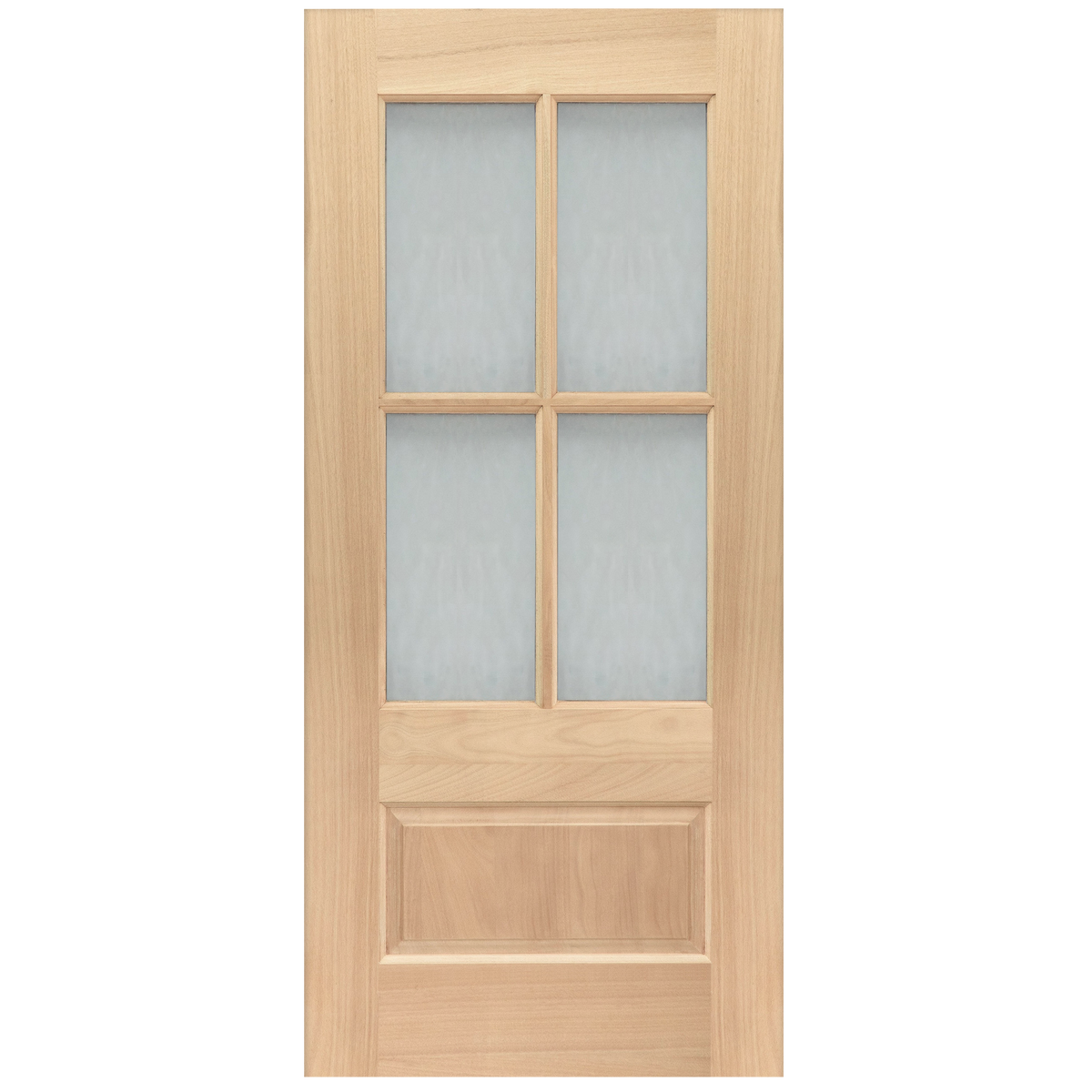 Traditional Unfinished Mahogany 4-Lite Flemish Door Slab | Residential ...