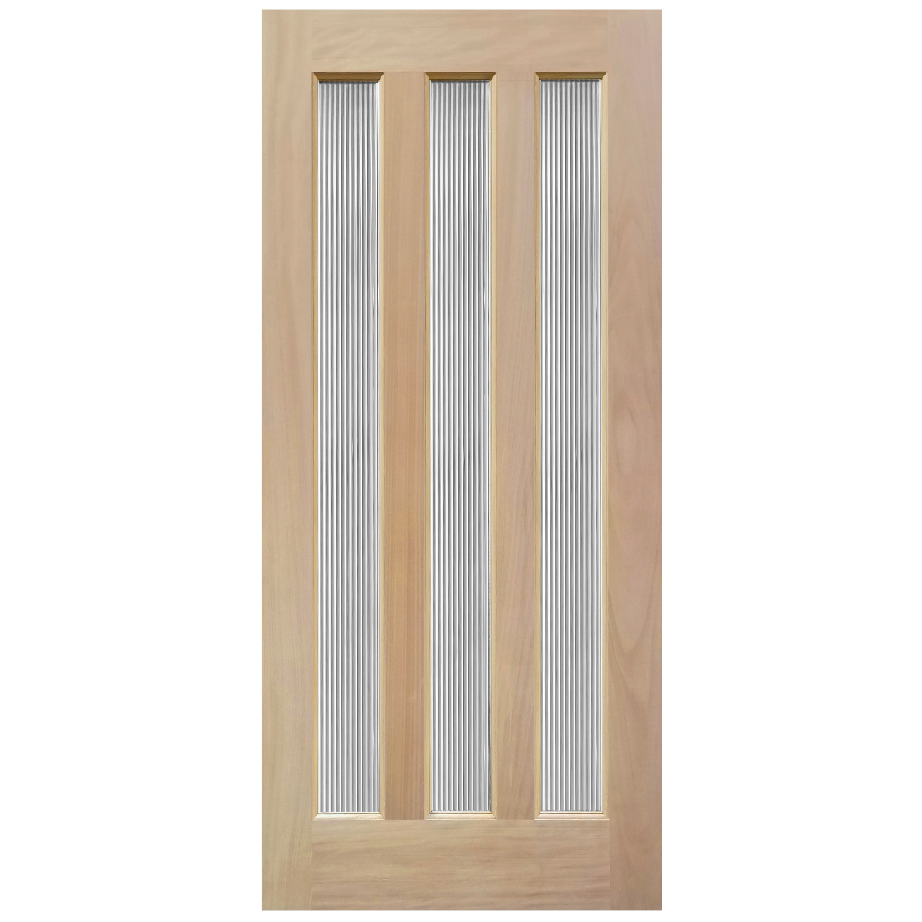 Contemporary Unfinished Mahogany 3-Lite Glass Door Slab | Residential Door  – Pacific Pride, image size:3200x3200