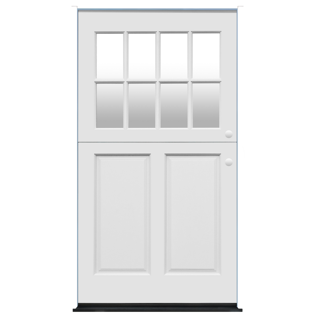 Cottage Widebody Painted Wood Exterior Dutch Door 42" x 80" 8-Lite Insulated Glass 2-Panel Prehung Entry