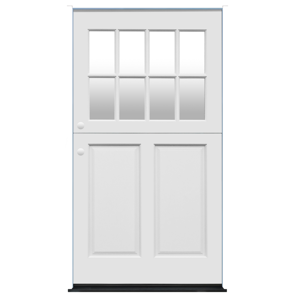Cottage Widebody Painted Wood Exterior Dutch Door 42" x 80" 8-Lite Insulated Glass 2-Panel Prehung Entry